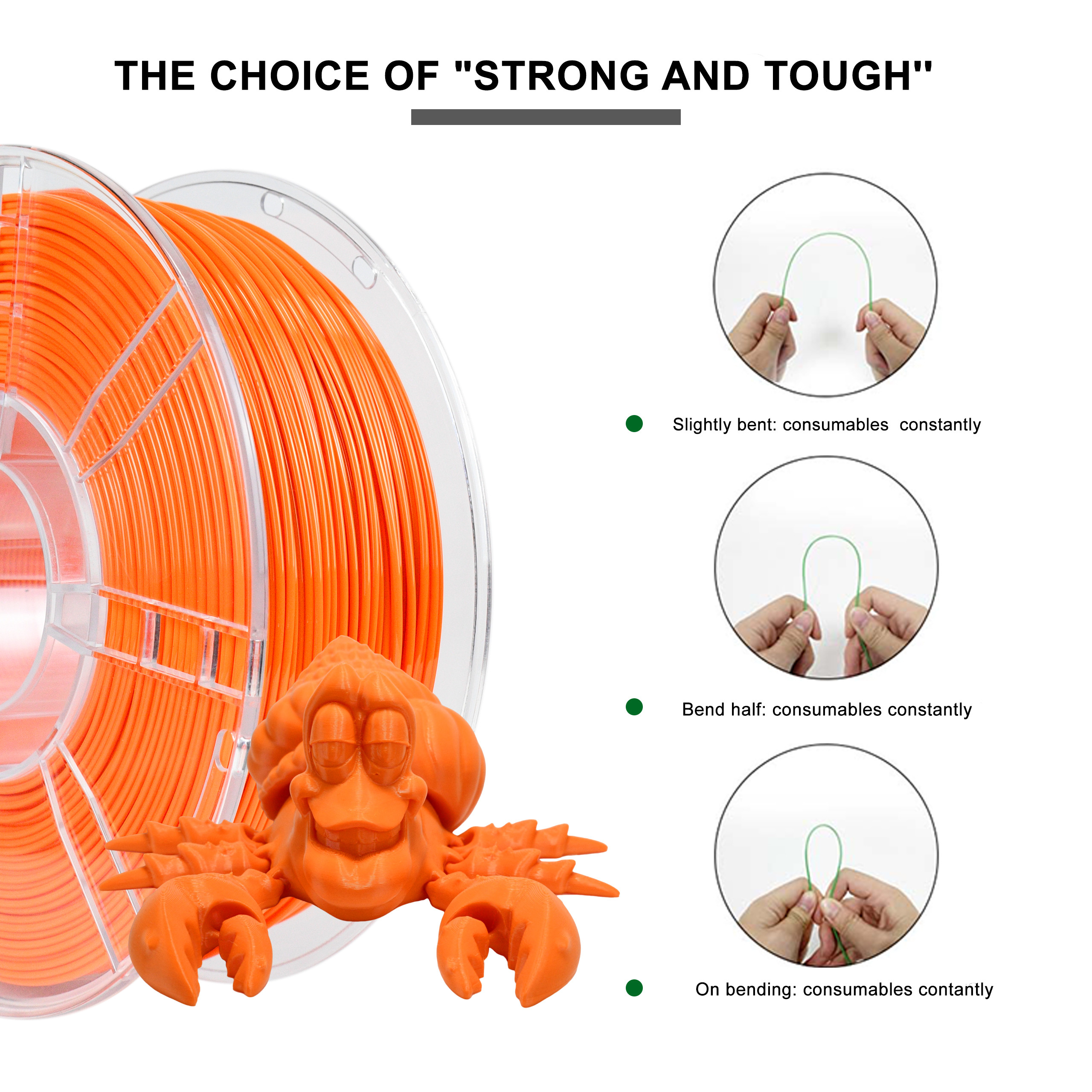 iBOSS PETG Orange Filament 1.75mm 3D Printing Filament 1KG