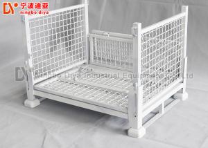 Quality White Steel Folding Turnover Box , Industrial Steel Metal Storage System wholesale