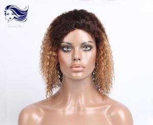 Quality Curly Human Hair Front Lace Wigs Short Human Hair Wigs Ombre Color wholesale