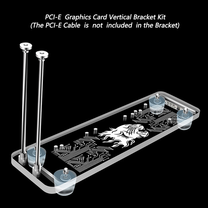 PCI- E 3.0 16X Graphics Card Vertical Kickstand With RGB LED Light For DIY ATX Case