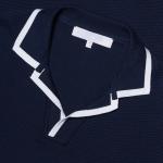 Dark Blue Mens Trendy T Shirts V Neck Collar Fabric Weight 180 Grams Customized