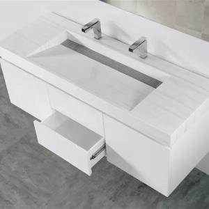 Quality OEM Melamine Door Finish Bathroom Vanity Cabinet Vanity Unit With Basin wholesale
