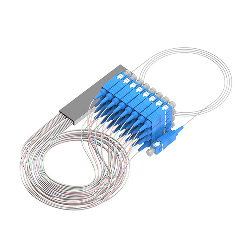 4 Way Fiber Optic Splitter 1*4 Sc Apc Plc Splitter G657A1 0.9mm Cable Steel TubeFor Terminal Box