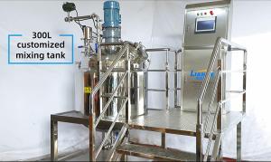 Quality 300L Vacuum Emulsifier Mixer Antigen Reagent Solution Making Machine Heating tank wholesale