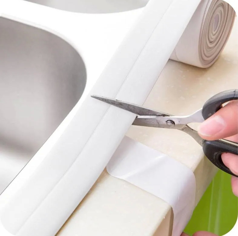 PVC Caulk Strip Seam Joint Caulkstrip Tub Surround Sealer Trim 22mm X 2.8m / 3.2m White Gray .