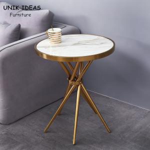 Quality Modern Round Marble Centre Table Steel Small Side For Bedroom 50x50x60cm wholesale