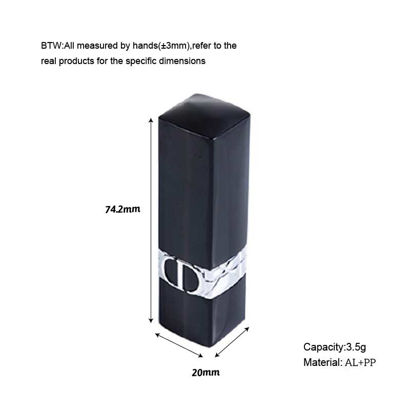 3.5g Square Lip Balm Tubes Resilient ABS Smooth Lipstick Tube Container