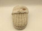Orange Womens Winter Warm Slippers Soft Flat Slippers With Braided Upper /