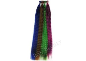 Quality Striped Straight Colored Synthetic Plume Feather Hair Extensions for Lady wholesale