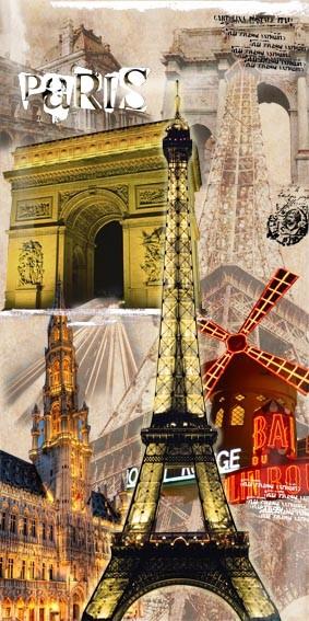 Moisture Proof B118 Paris Building Wooden Battery Lighted Wall Art for Wall