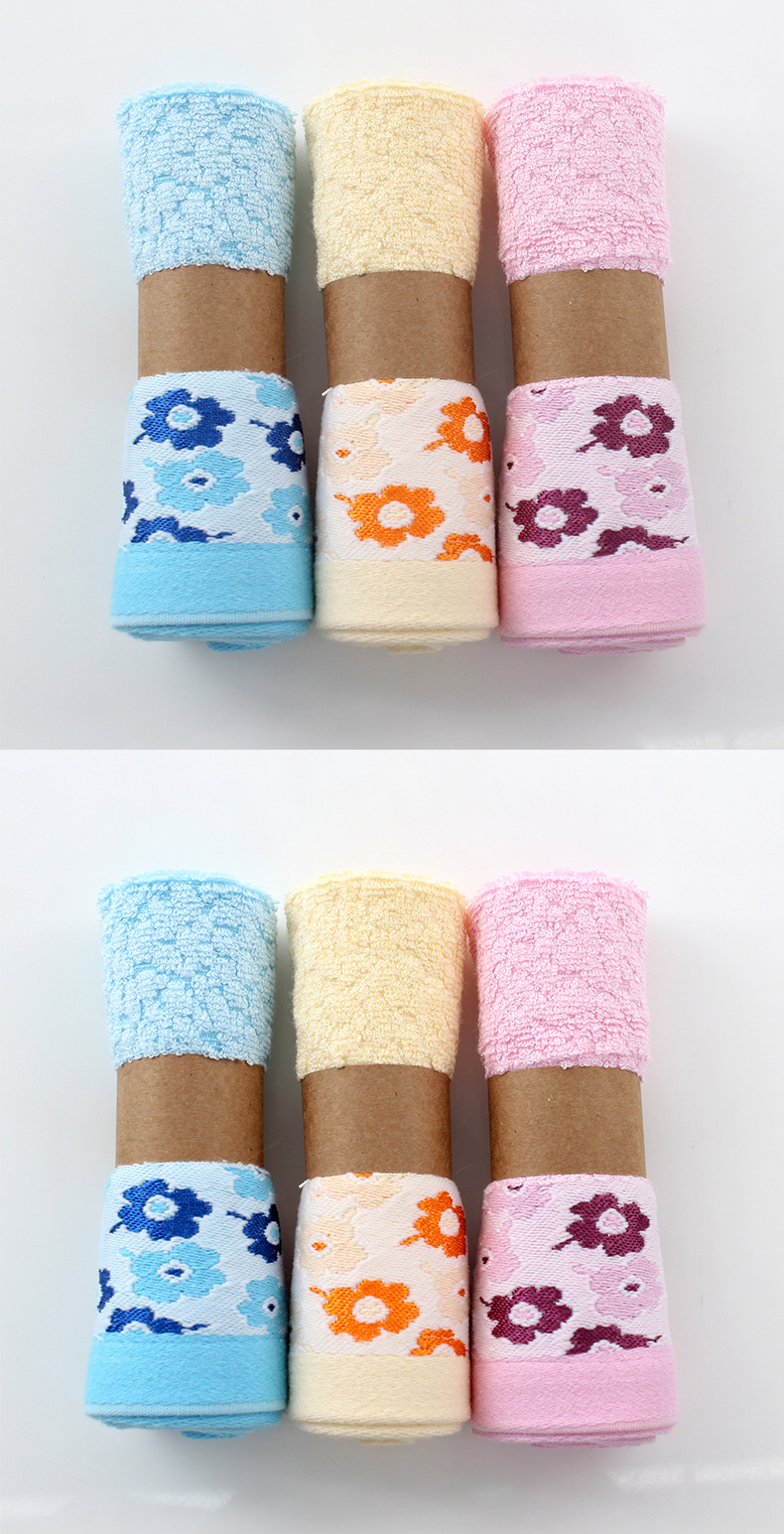 Patterned Bamboo Fiber Square Handkerchief Gift Box Soft and Absorbent Baby Face Wash