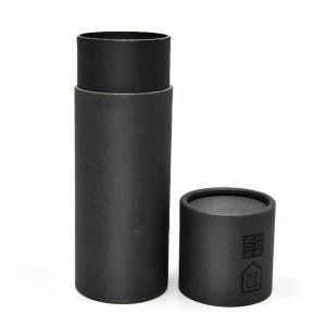 Quality Recyclable Black Kraft Paper Small Round Cardboard Packaging Mailing Container wholesale