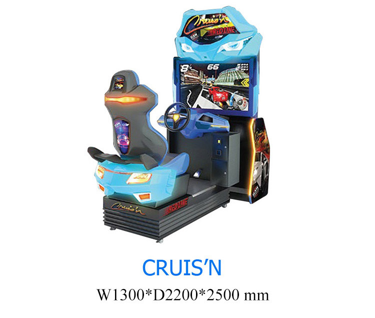 350W 110V Car Racing Arcade Game Machine For Kids 5 ~ 12 Years Old