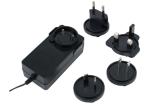 Universal 1A Power Adapter with Interchangeable Plugs Male DC Connector 100-240V