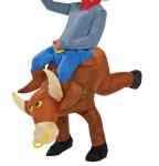 Bull Rider Inflatable Cowboy Costume , Two Pieces Inflatable Man Costume