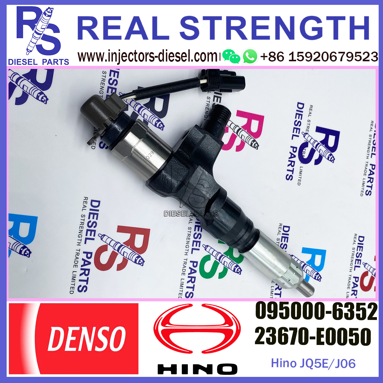 JQ5E / J06 Excavator Car Fuel Injector 095000-6353 095000-6350 095000-6352
