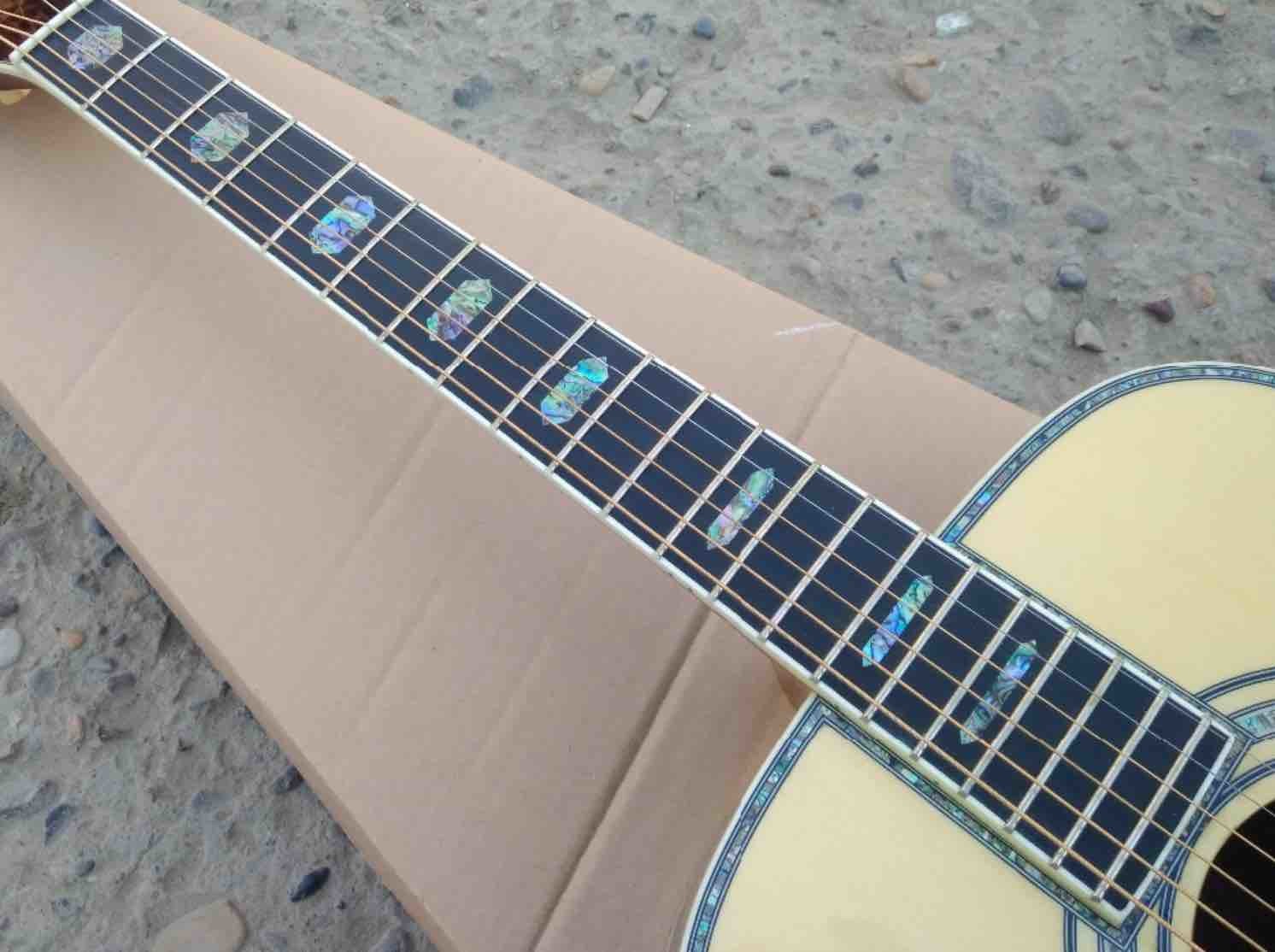 41 inch Full solid wood D style classical Acoustic Guitar,Real abalone Ebony fingerboard,One piece of neck OEM custom gu