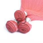 Pink Straight Remy Human Hair Bundles Sew In Weave Bundles Brazilian Bundle