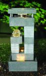 32 Inch Lighted Ornament Stone Waterfall Fountain