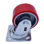 4 Inch Red Cast Iron Caster Wheel Swivel PU Casters Heavy Duty Casters