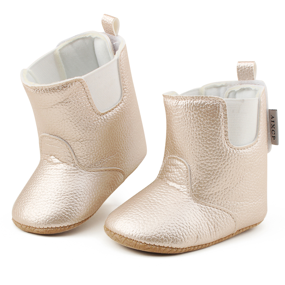 New fashion PU Leather Winter snow warm 0-2 years boy and girl Outdoor walking shoes baby booties