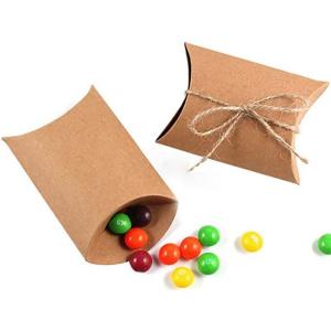 Quality Small Kraft Paper Box , Pillow Candy Box For Wedding Favor Decoration wholesale