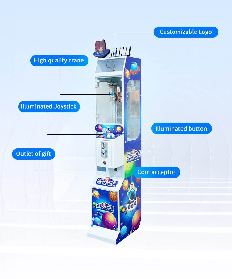 Small Mini Claw Machine for Kids 1 Player Metal Acrylic Plastic Materials