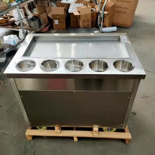 Commercial Fried Ice Cream Roll Maker Machine Double Pans