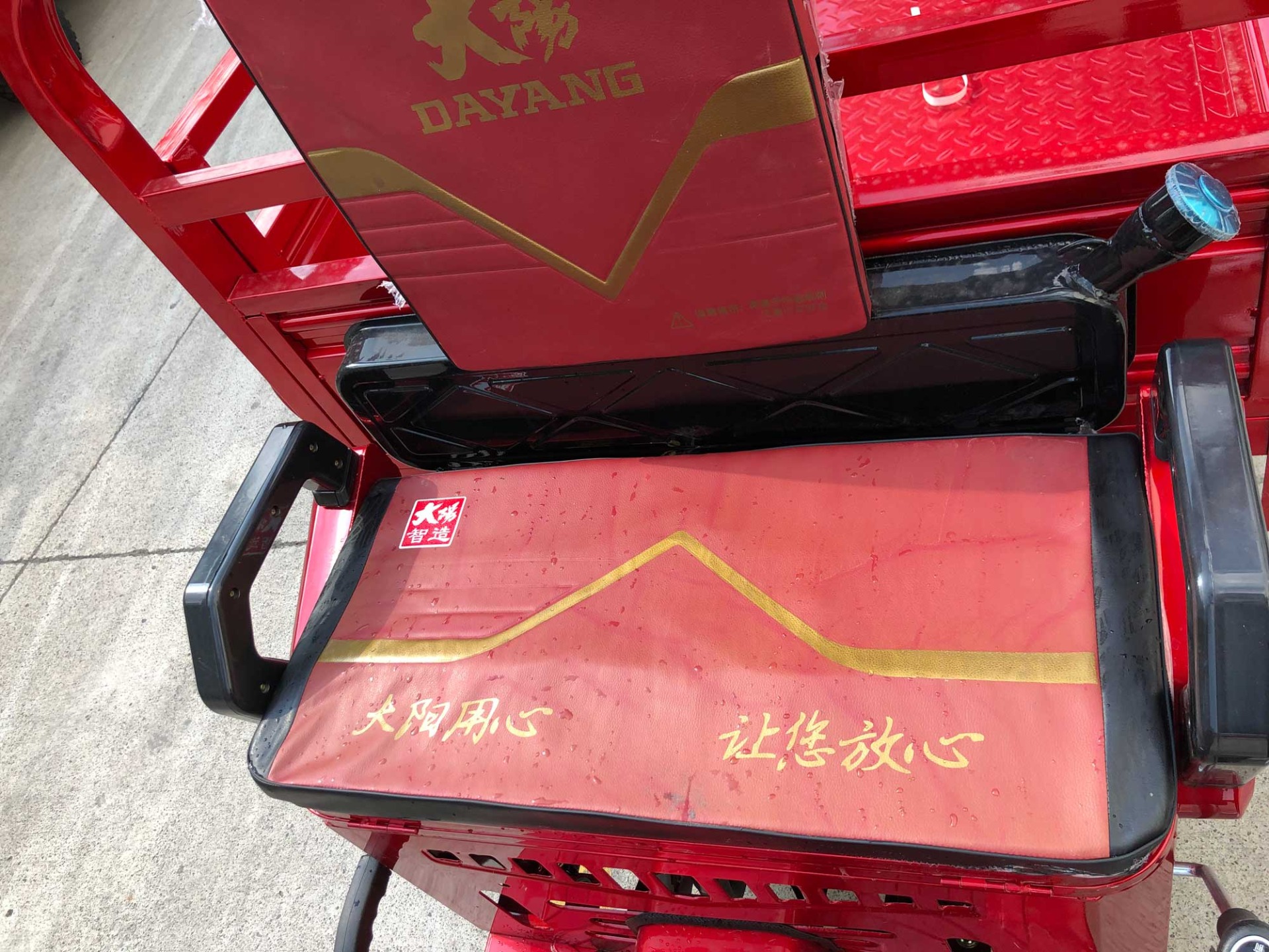 DAYANG 201-250cc Air-cooling Engine Gasoline Open Type Red Motorized Passenger Tricycle