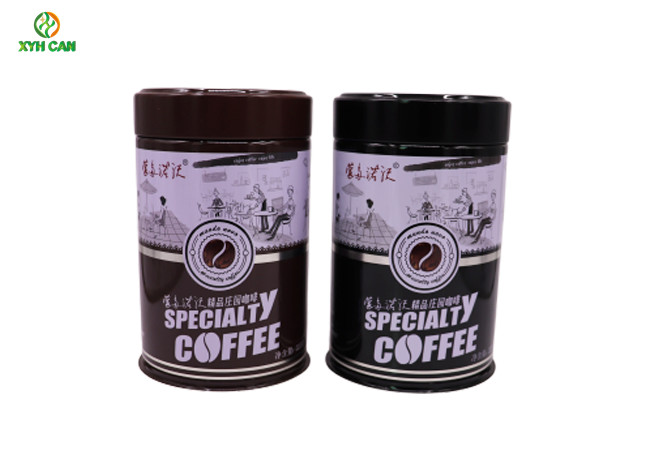 CMYK 4C Printing Round Tin Boxes For 250g Coffee Beans