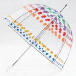 POE Clear See Through Umbrella Long Cane Straight Transparent Lady Umbrella