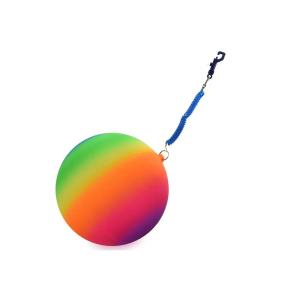 Quality Toy Market 10&quot; Neon Rainbow Ball with Keyring Customized LOGO wholesale
