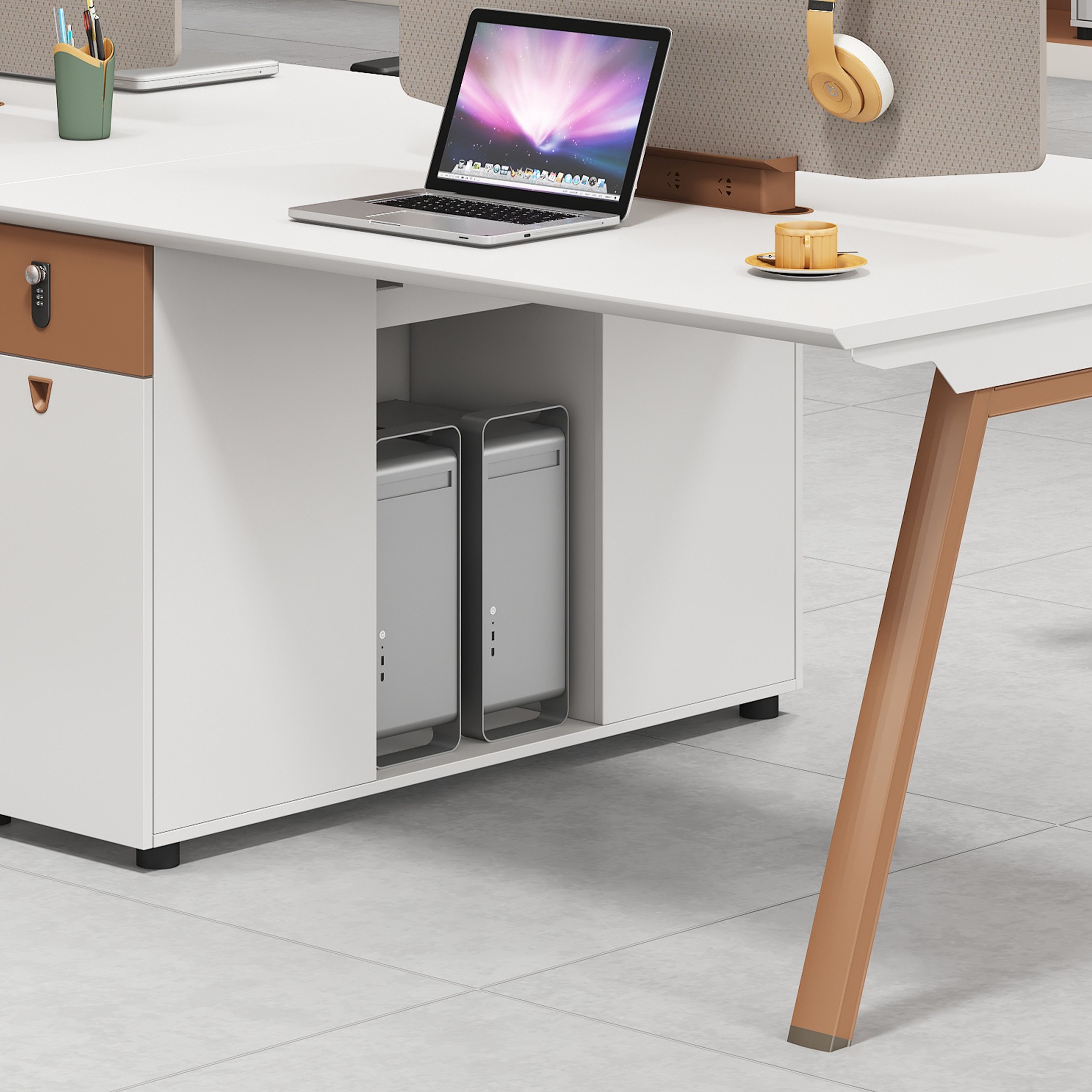 Wooden 2 4 6 Seat Cubicles Desk Workstation Office Furniture Modular Office Desk Work Station