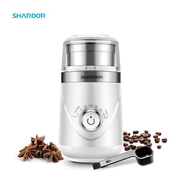 Timing Knob Coffee Bean Grinder Stainless Steel Automatic Adjustable Burr