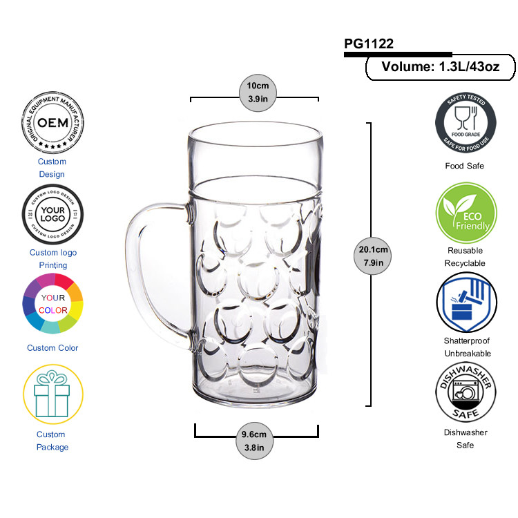 SAN Plastic Beer Glasses 10oz Plastic Beer Mug Shot Glasses