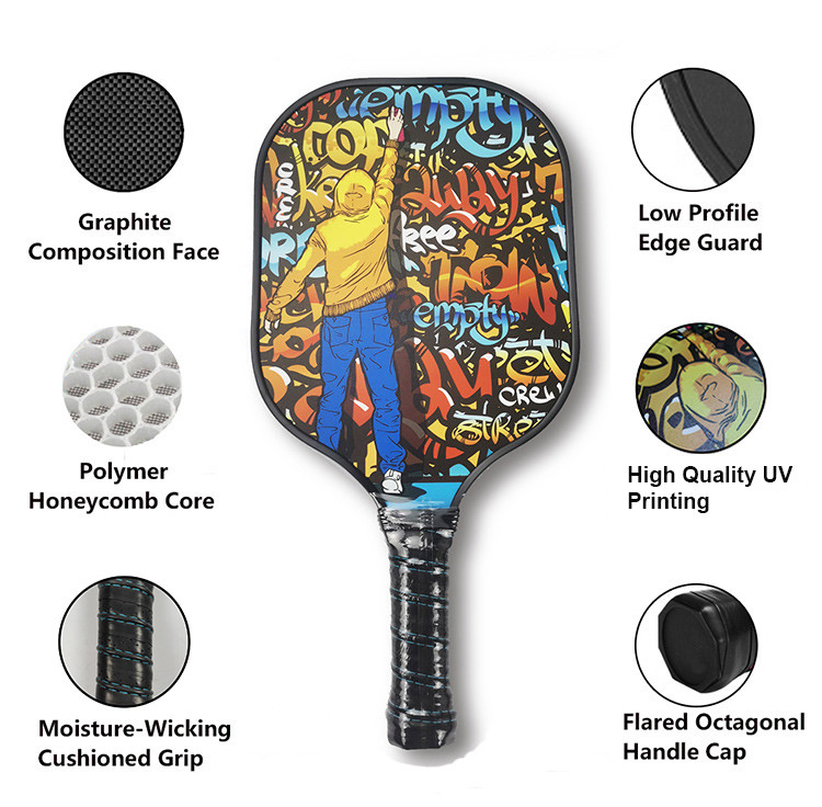UV Pickle Ball Racket Aramid Honeycomb Core Outdoor Carbon Pickleball Paddle