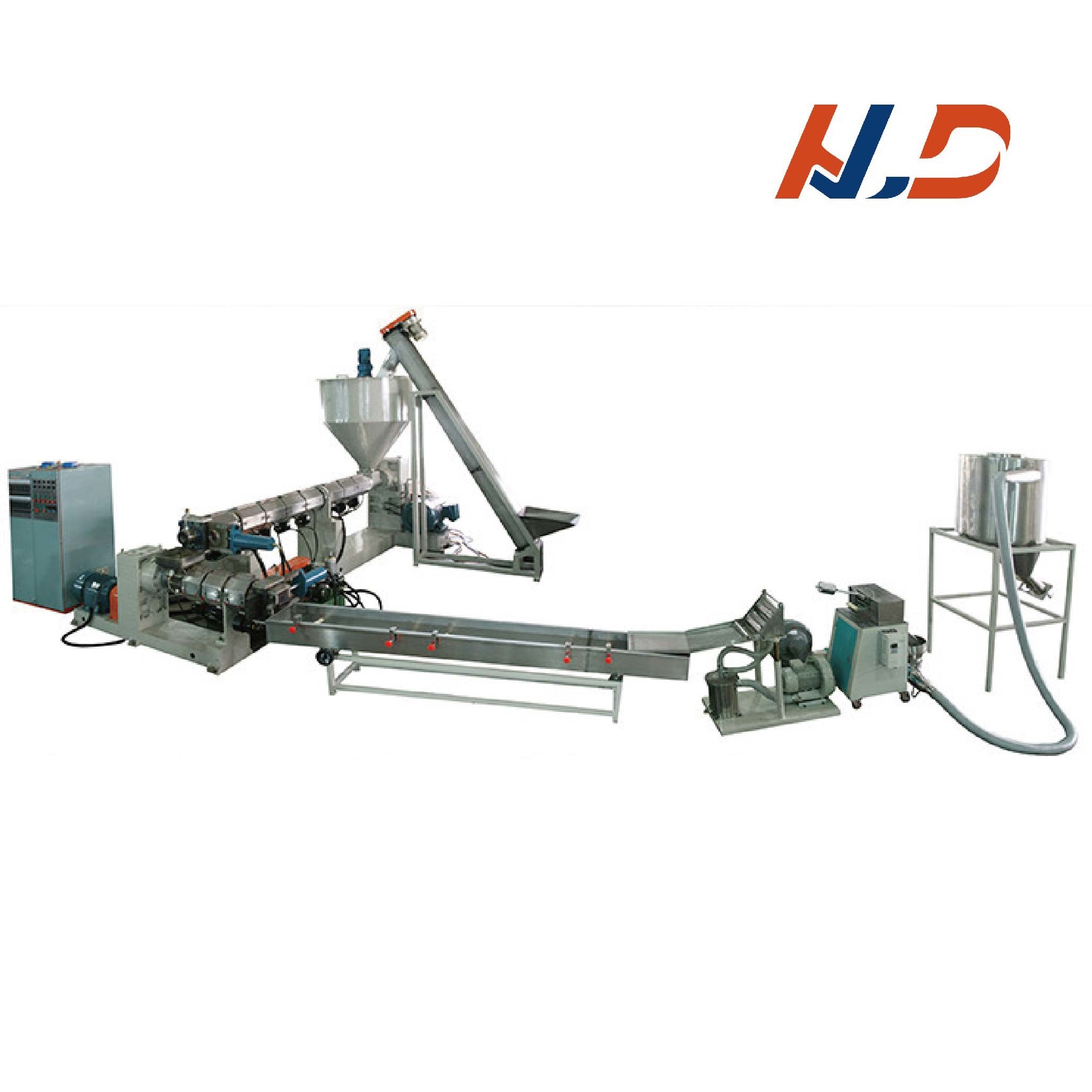 Double Stage PVC Plastic Granule Extruder Line , Pvc Granulating Extruder Customized