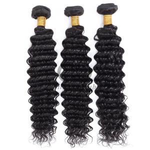 Quality Natural Black Deep Wave Remy Human Hair Bundles Sew In Weave Bundles Brazilian Bundle Deals wholesale