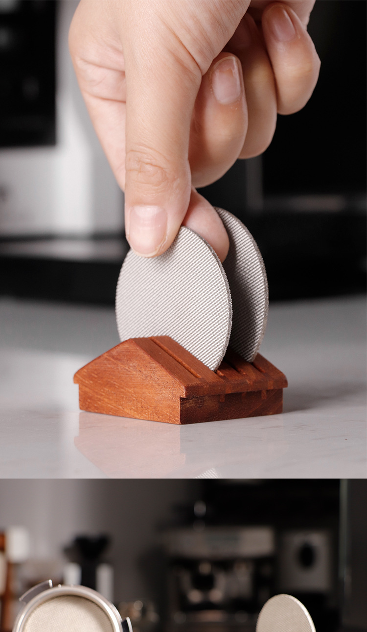 Stainless Coffee Tea Tools 58mm Walnut Steel Silicone Espresso Filter Holder for Home