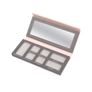 Quality 7 Pans Blush Bronzer Highlighter Palette C2S Paper Eyeshadow Box Packaging wholesale