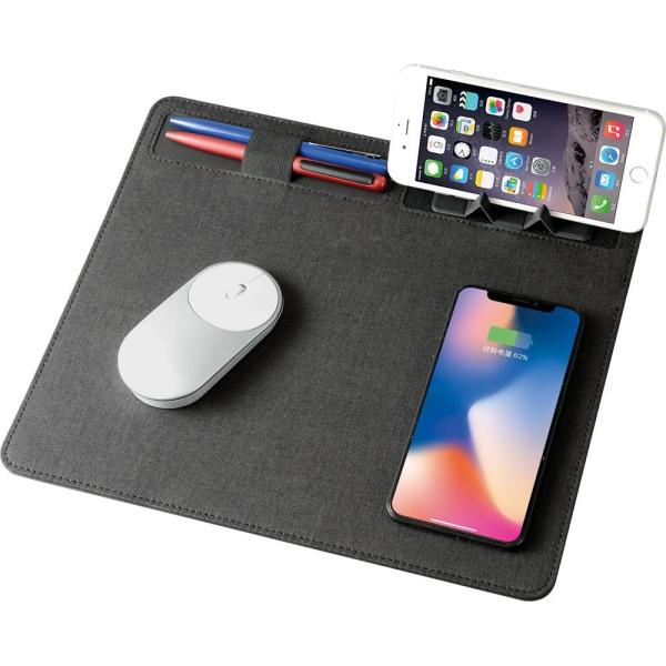 PU Leather Wireless Charger Corporate Gift Mouse Pads Stain Resistant Ultraporta