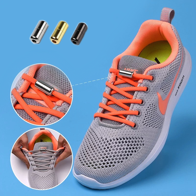 Creative Shoelace Round Double Porous No-Tie Lace Elastic Silicone Shoelace Child Adult Convenient Free Shoe Laces