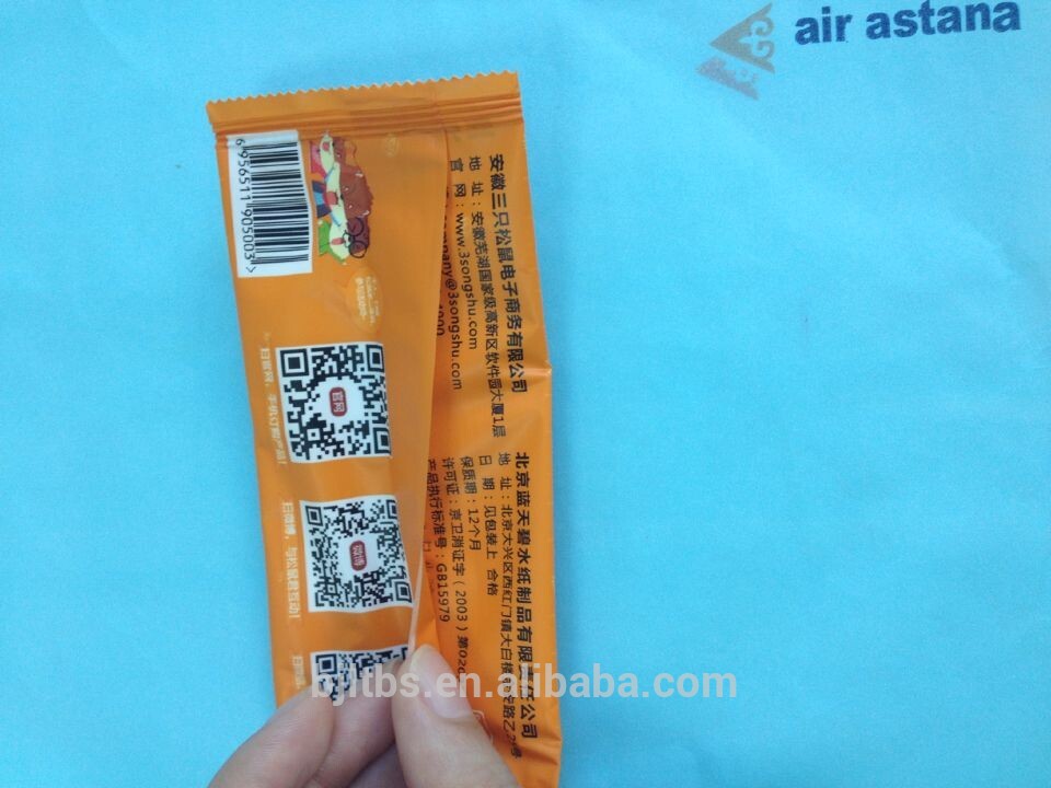 China factory single packed spunlace customized restaurant/airlines wet wipes/tissues/towels