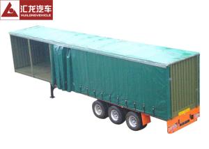 Quality Leaf Spring Curtain Side Trailer , PVC Cover Soft Side Semi Trailer Submerged ARC Welding wholesale