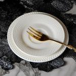 Savall Embossed White Porcelain Dinnerware Sets For Restaurant Weddings