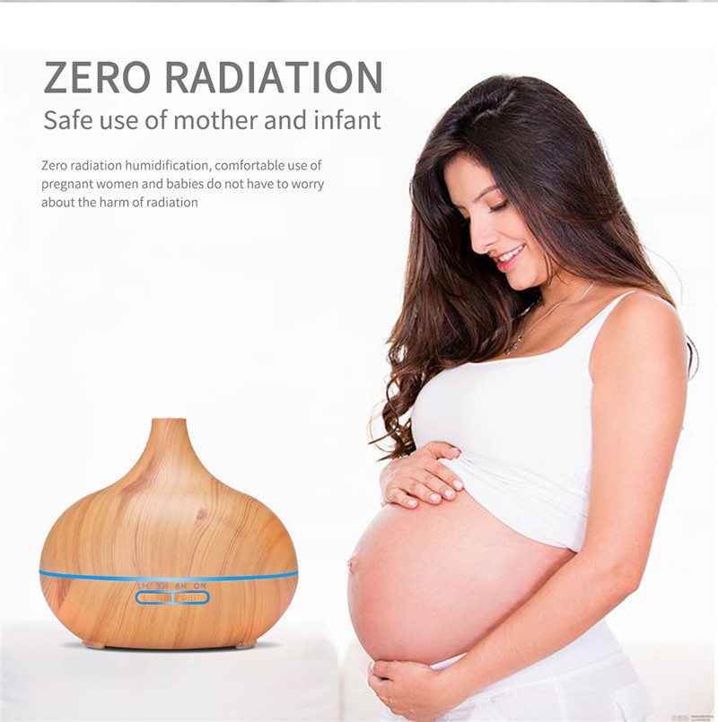 HomeFish Wood Grain USB Ultrasonic Aroma Humidifier Mist Output 30ml/H