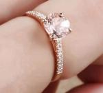 Wholesale Factory 925 Sterling Silver Jewelry Rose Gold Morganite Ring Round Cut
