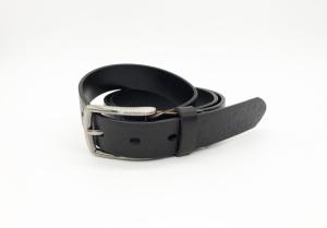 Quality Flower Pattern Embossed Leather Belt Black Color 95 - 125cm Length wholesale