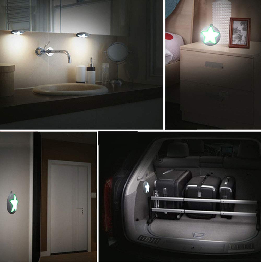 Motion Sensor Closet Light, Star Shape Cordless Rechargeable LED Smart Night Light, Stick-Anywhere Safe Lights