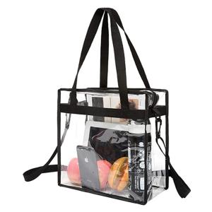 Quality Plastic Tote Bag With Zipper Closure Transparent wholesale